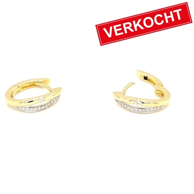 Private Label CvdK Private Label CvdK oorringen in 14 krt. geelgoud met diamant