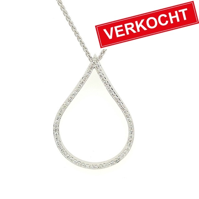 Private Label CvdK Private label CvdK collier in 18 krt. witgoud met witte diamanten