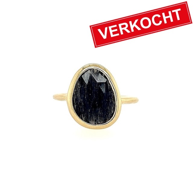 Italo Bottene Italo Bottene ring in 14 krt. geelgoud met blauwe kwarts