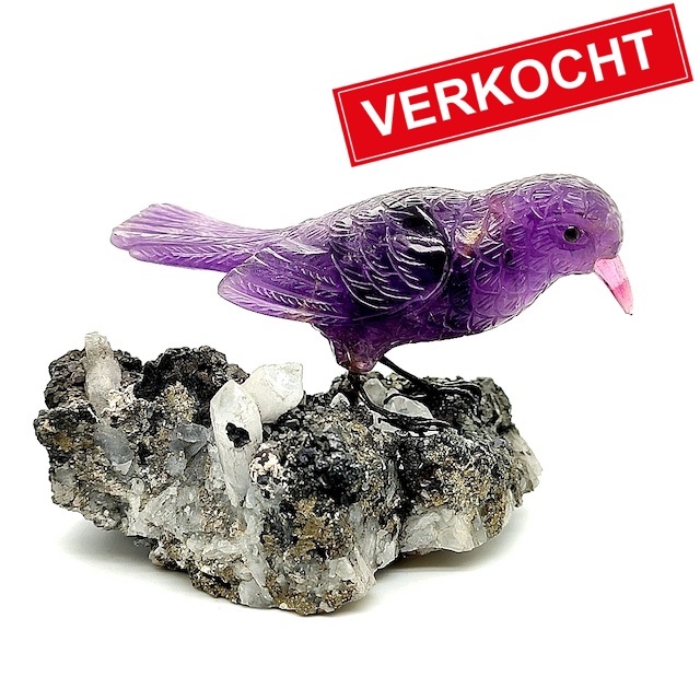 Vogel van amethist, handgemaakt