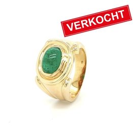 14 kt. gouden ring smaragd