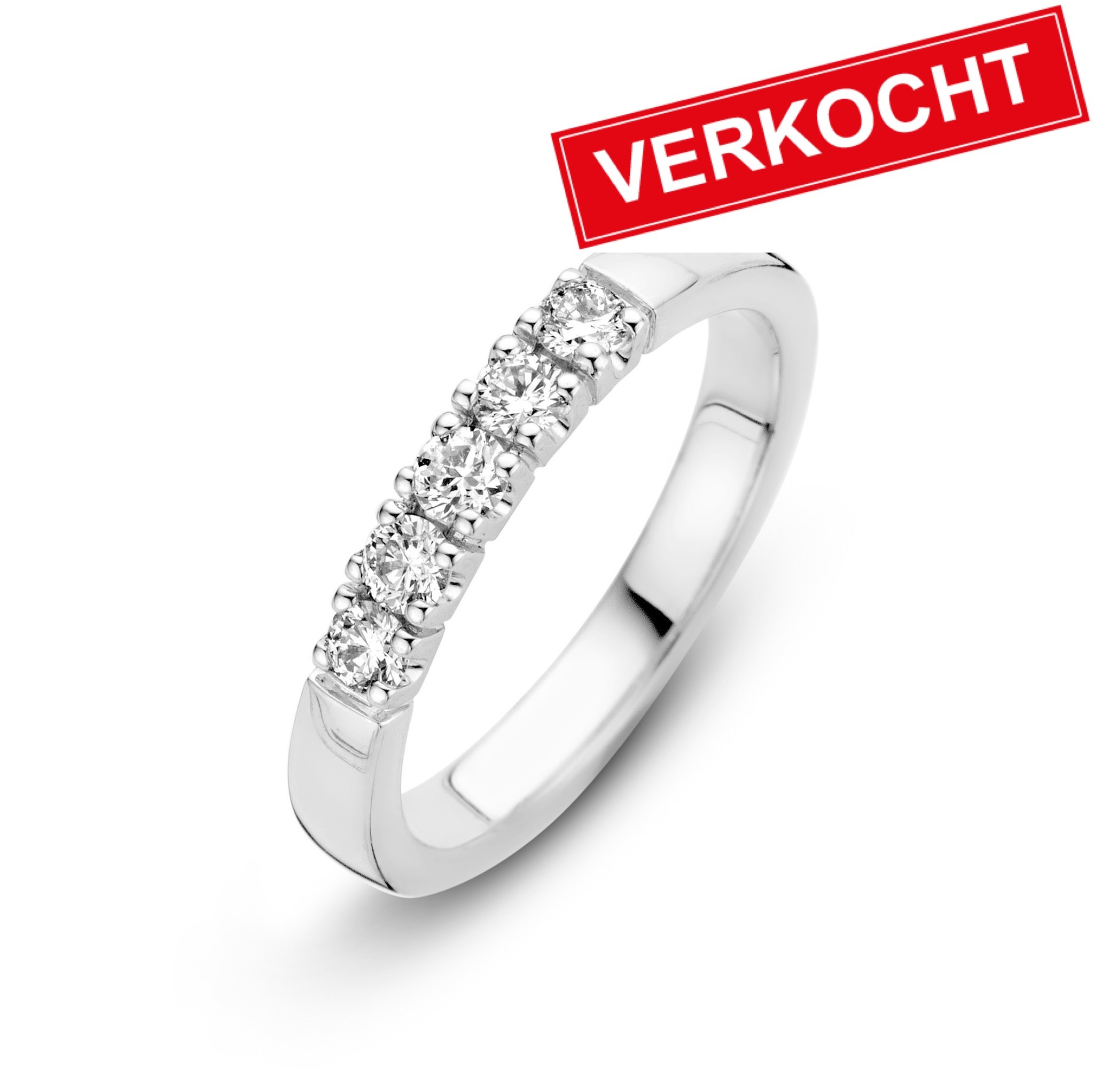 Private Label CvdK Private Label CvdK ring in 14 krt. witgoud met diamant