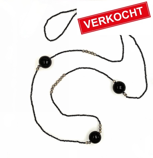 Private Label CvdK Private label CvdK collier met spinel en onyx