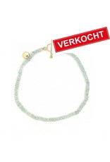 Private Label CvdK Private label CvdK aquamarijn armband met 14 krt. geelgoud