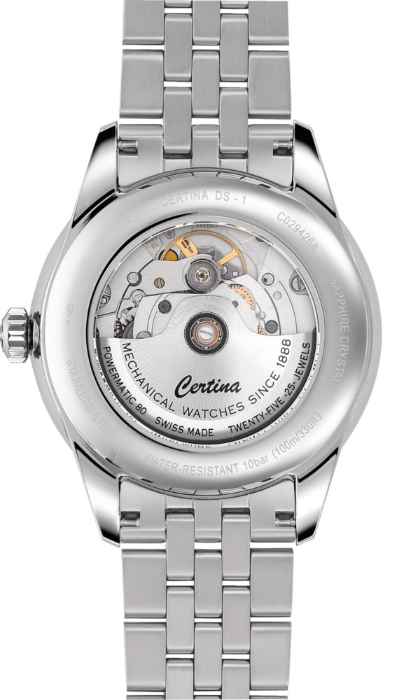 Certina Certina DS-1 Powermatic 80 Big Date, 41mm edelstalen kast en milanese band