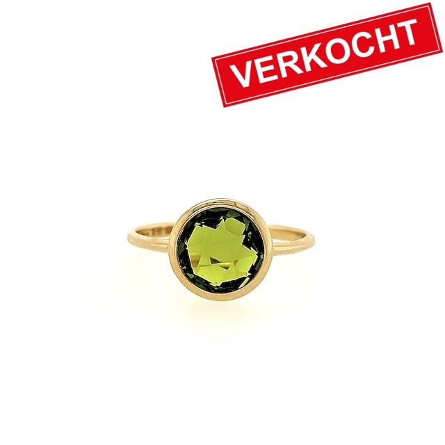 Italo Bottene Italo Bottene ring in 14 krt. geelgoud met peridot