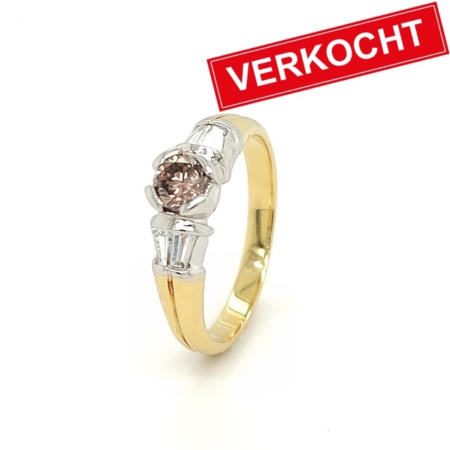 Private Label CvdK Private Label CvdK ring in 18 krt. wit- en geelgoud met diamanten