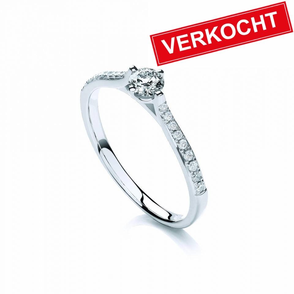 Private Label CvdK Private Label CvdK  ring in 18 krt. witgoud met diamant