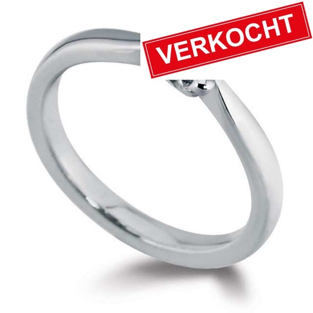 Private Label CvdK Private Label CvdK ring in 18 krt. witgoud met diamant