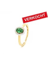Private Label CvdK Private Label CvdK ring in 14 krt. geelgoud met smaragd en diamant