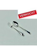 Kinderbestek, tweedelig in 925 zilver, 138 mm lang