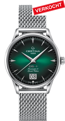 Certina Certina DS-1 Powermatic 80 Special Edition powermatic Big Date, 41mm edelstalen kast en milanese band