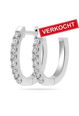 Private Label CvdK Private label CvdK oorringen in 14 krt. witgoud met diamant