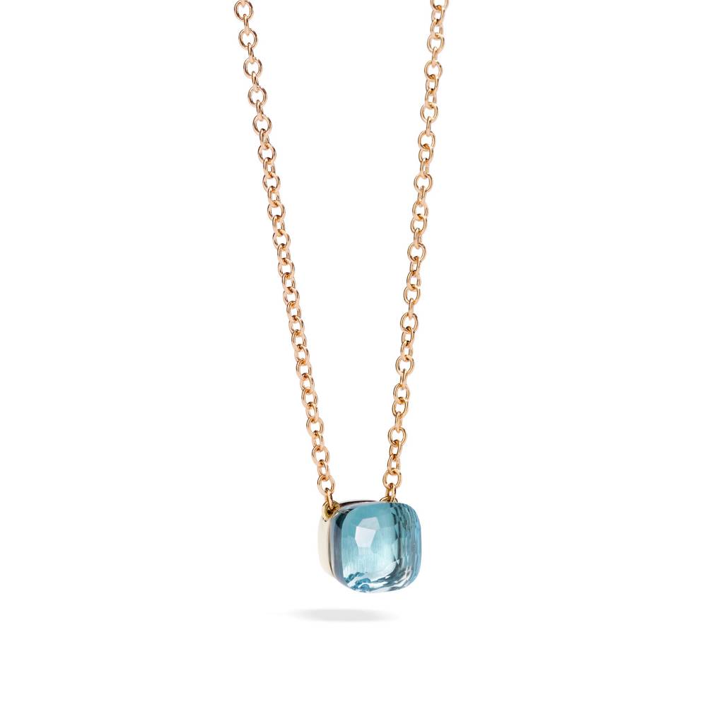 Pomellato Pomellato Nudo Petit collier in 18 krt. roségoud met sky blue topaas