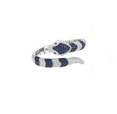 Leo Pizzo Leo Pizzo Animalia slangarmband met blauwe saffier en witte diamant