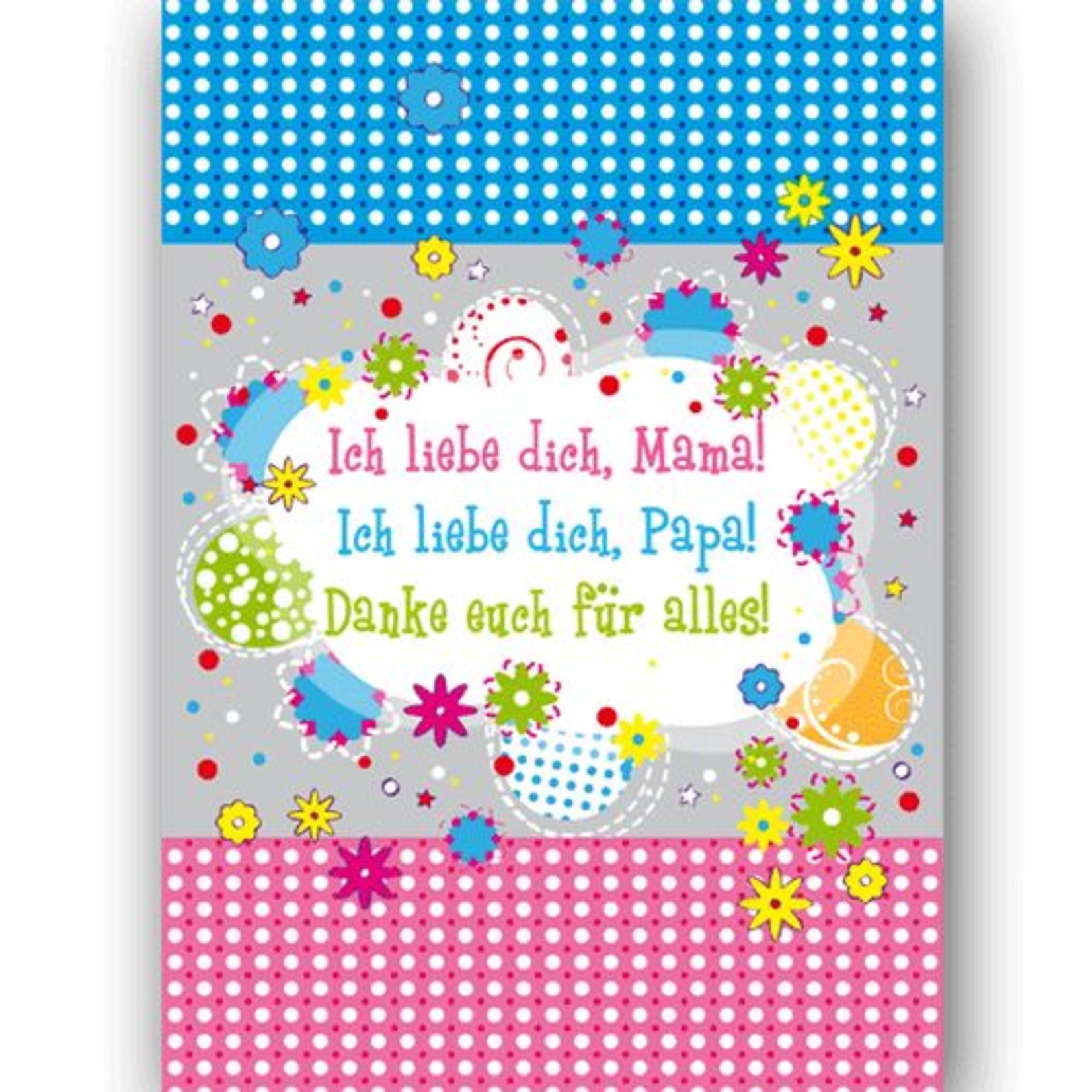 Ich liebe dich Mama, ich liebe dich Papa Postkarte XL Tuba Store