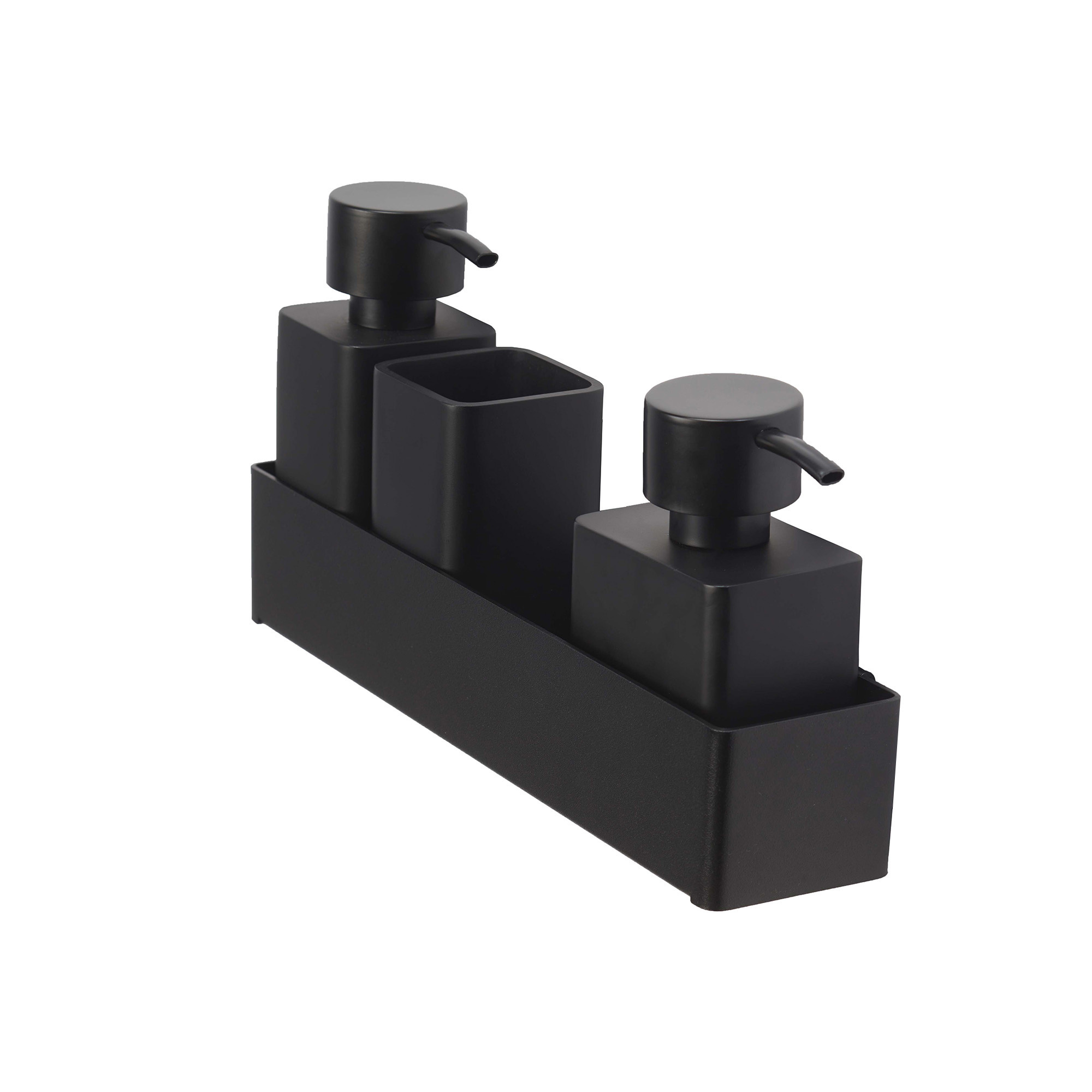 Aquanova Cyra Black Bathroom Accessories - Wall Mounted Organiser