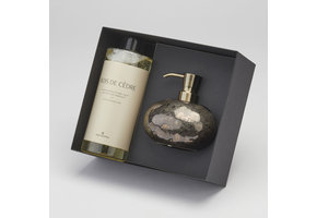 Giftbox Ugo soap dispenser Vintage Bronze & Paris soap Bois de Cèdre