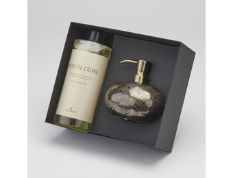 Giftbox Ugo zeepdispenser Vintage Bronze & Paris zeep Bois de Cèdre