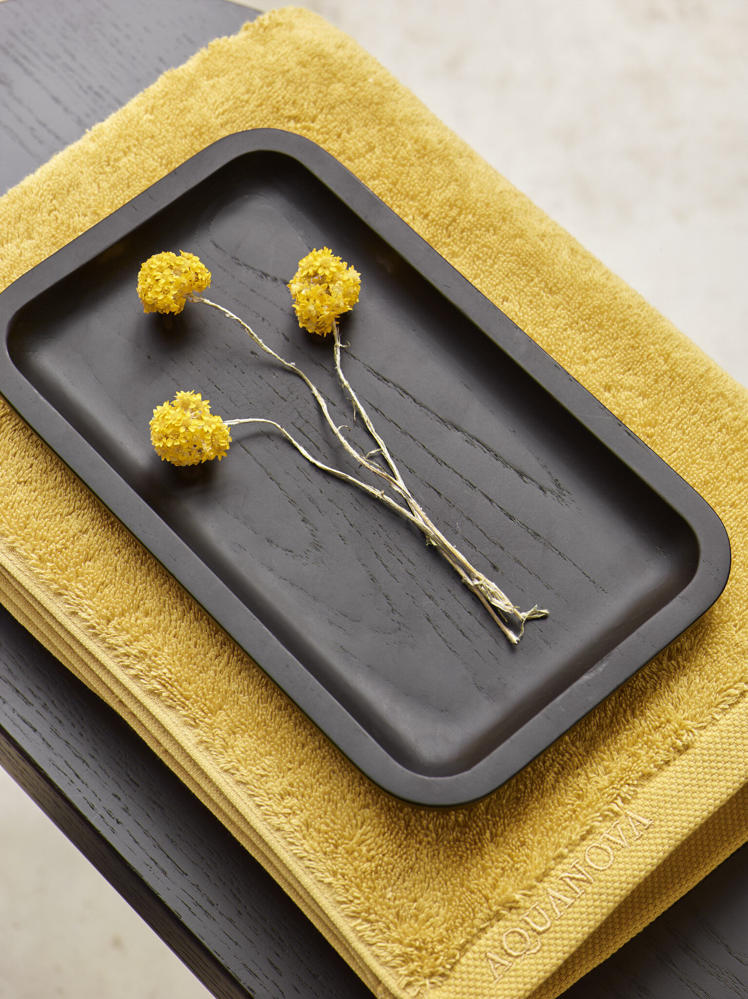 Aquanova COLE rectangular tray Black