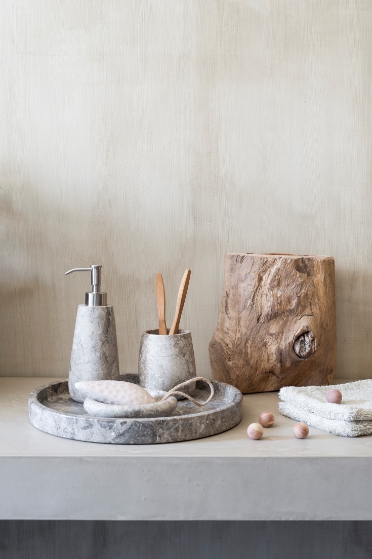 Round tray / bowl CONOR color Greige, (gray / beige)