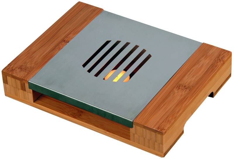 Bamboe RVS warmhoudplaat 28x21x5cm