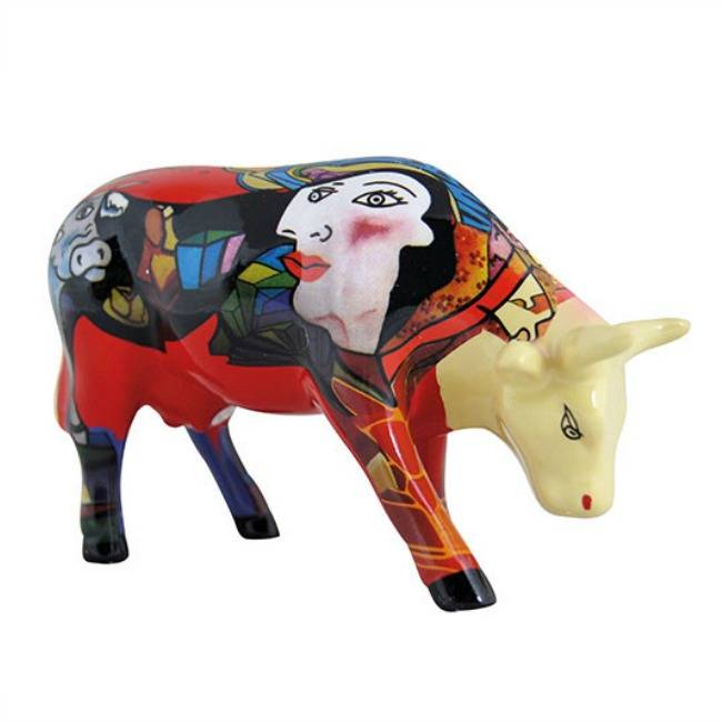 Cow Parade Homage to Picowso's African Period (medium ceramic)