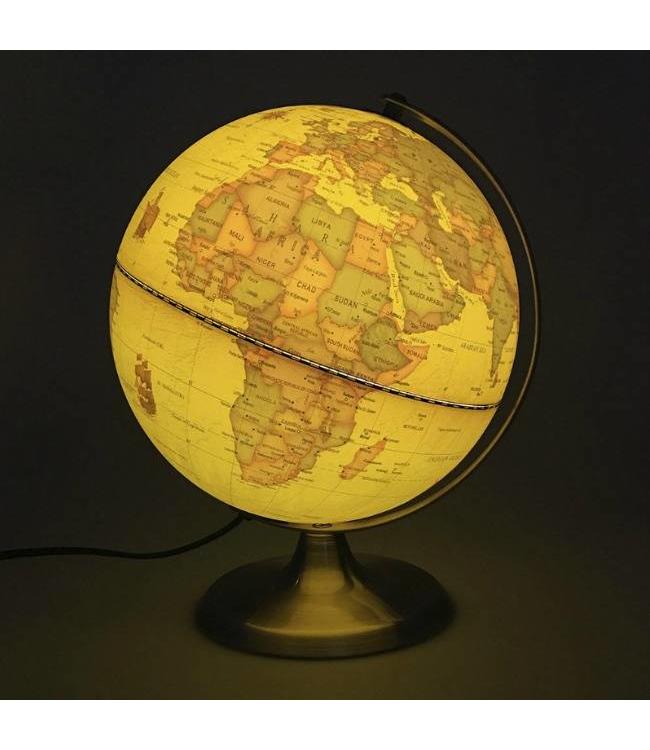 Antieke Globe wereldbol met lamp Kadogalerie.nl