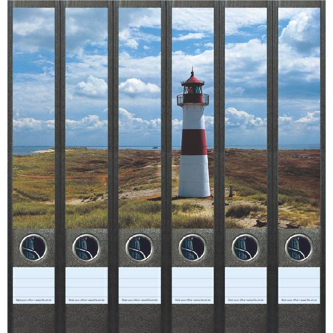 Rugetiket Vuurtoren aan de kust 6 etiketten