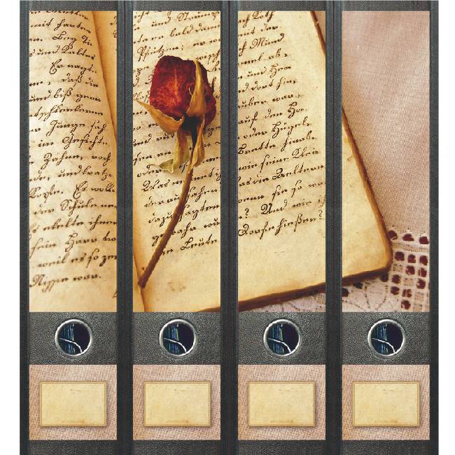 Rugetiket Boek en Roos