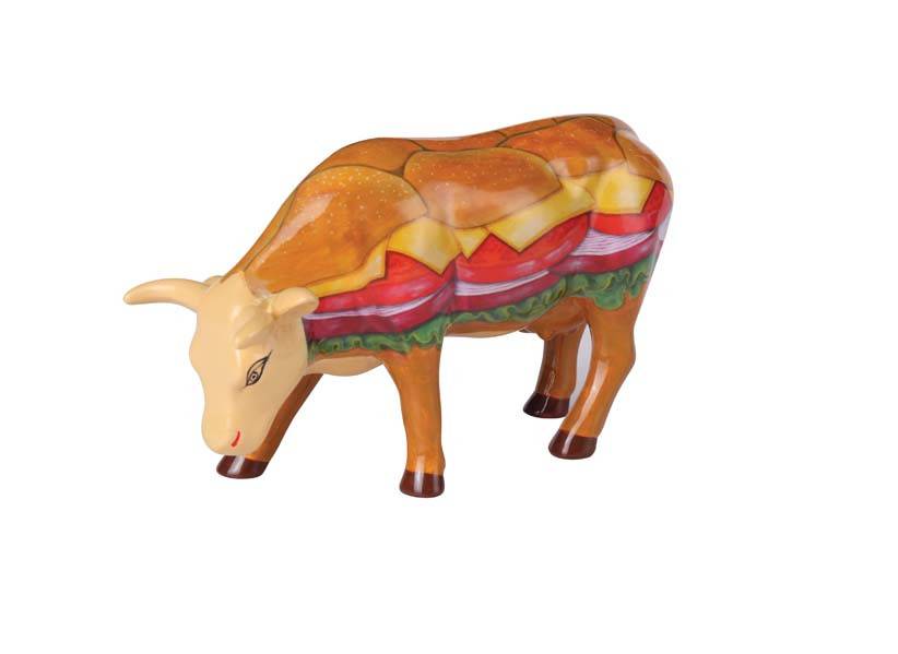 Cow Parade Moovin Veggie Burger (medium ceramic)