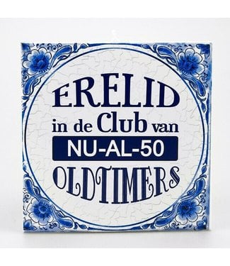 Tegel Delfts Blauw - 50 jaar - Erelid