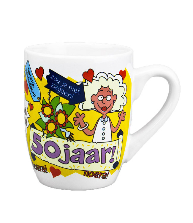 Cartoonmok 50 jaar vrouw