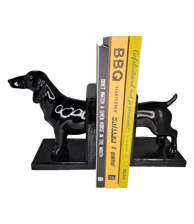 Boekensteun Teckel zwart