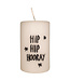 Kaars met tekst 'Hip Hip Hooray'