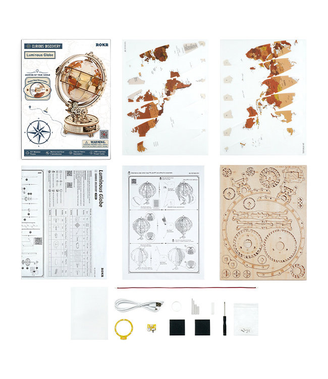 Robotime DIY Bouwpakket - Globe met verlichting