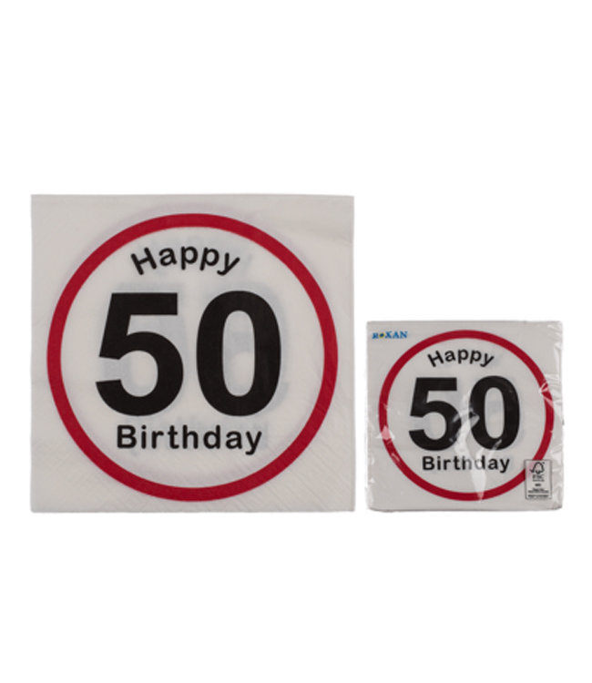 Servetten verkeersbord 50