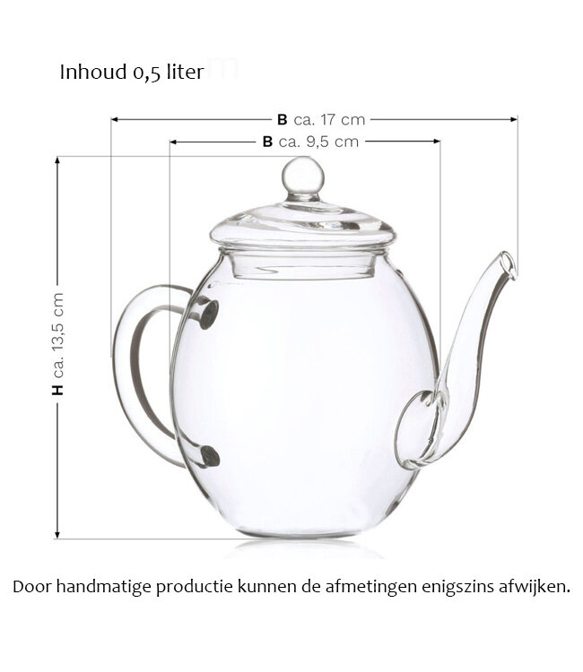 Doorzichtige Theepot