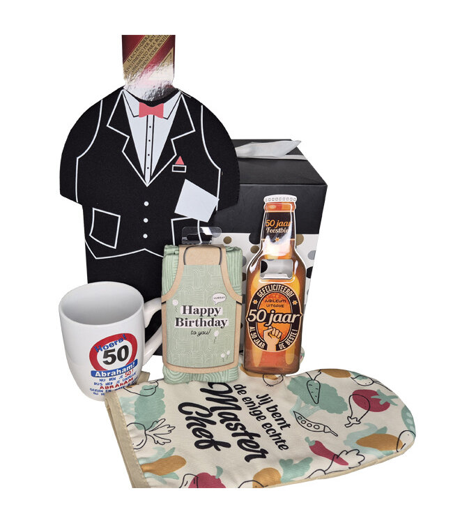 Cadeaupakket 50 jaar Abraham Kok