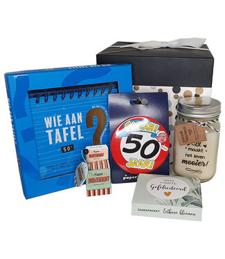 Cadeaupakket 50 jaar Sarah aan Tafel Cadeaupakket 50 jaar Sarah aan Tafel