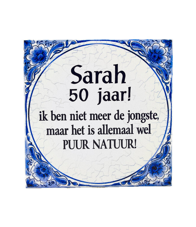 Cadeaupakket 50 jaar Sarah Prettige Praatjes
