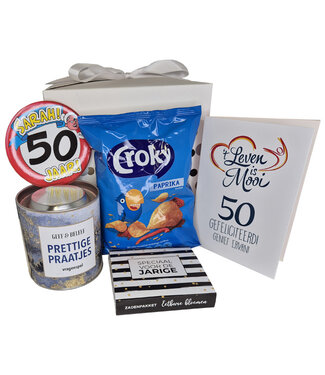 Cadeaupakket 50 jaar Sarah Geweldig