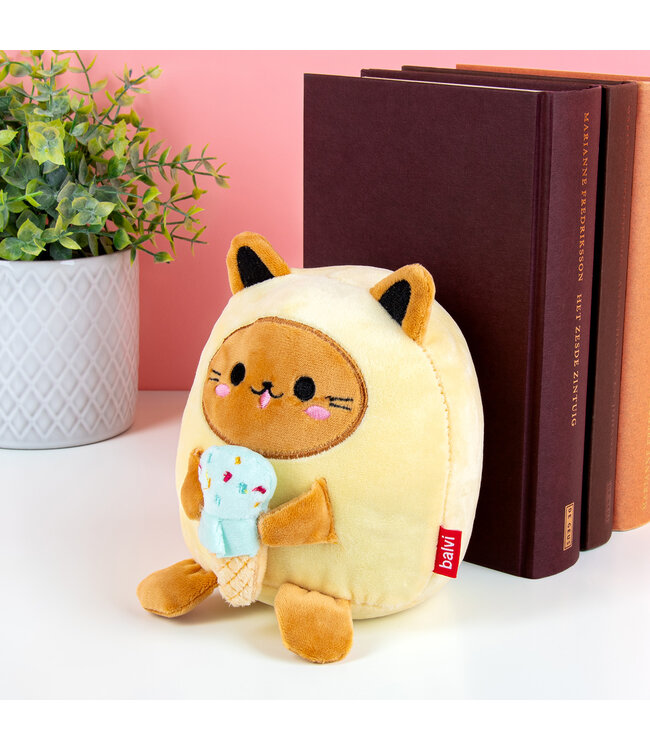 Boekensteun Kawaii kat  - Geel/ijsje