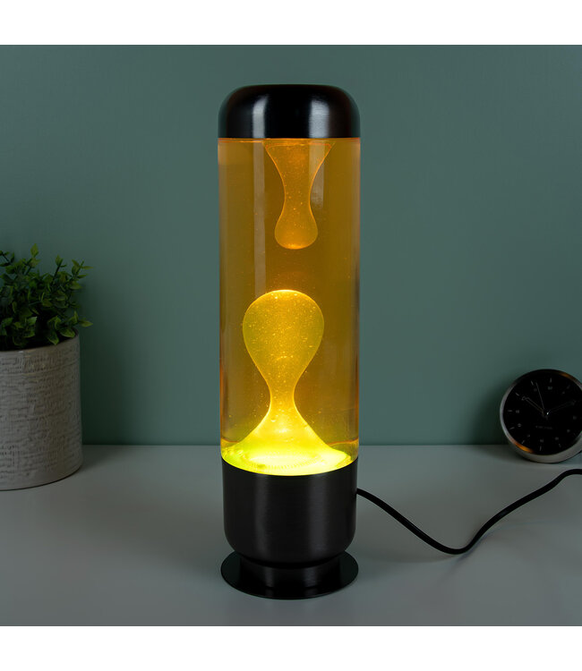 Capsule lavalamp - Oranje met gele lava