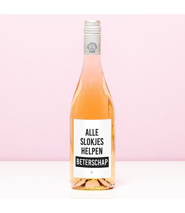Wijnfles Beterschap Alle Slokjes Helpen