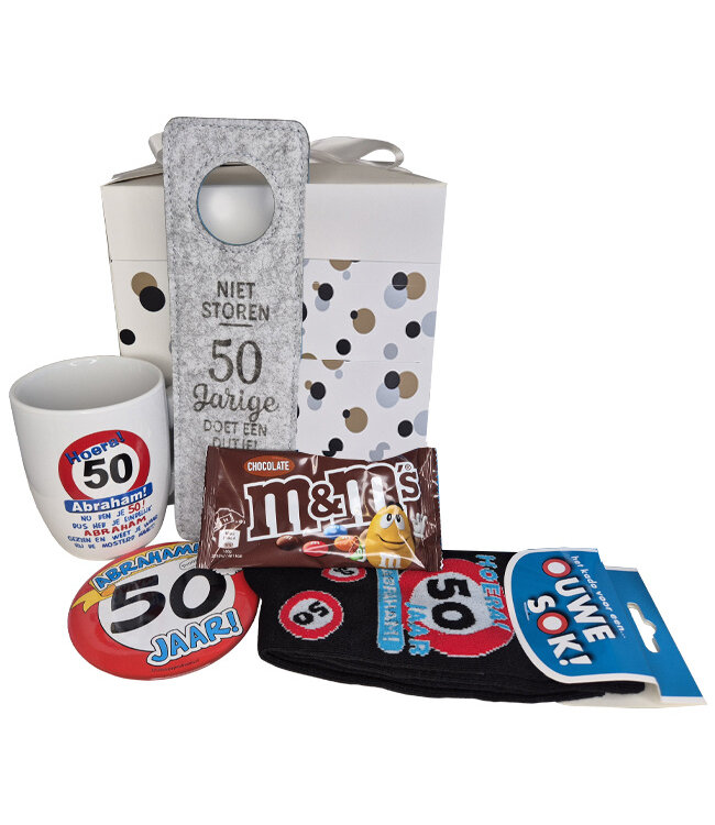 Cadeaupakket Hoera Abraham 50 Jaar
