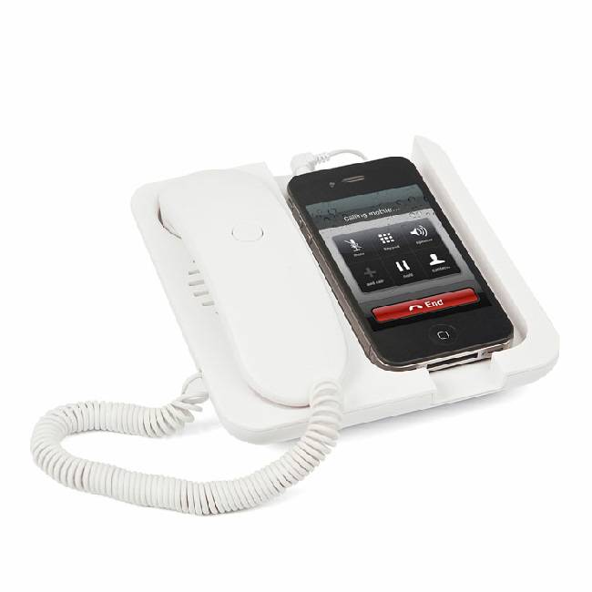 Witte Mobiele telefoonhouder en speaker Pronto!