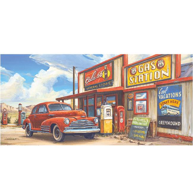 Kunstzinnige Ingelijste Posters Route 66 Gas Station Museum huismerk kopen in de aanbieding