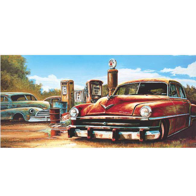 Kunstzinnige Ingelijste Posters: Route 66 autosloperij