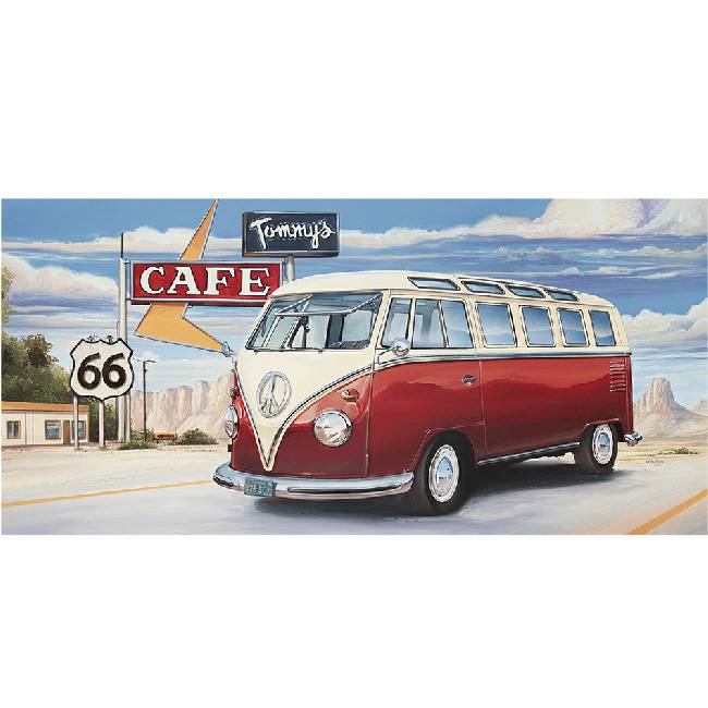 Kunstzinnige Ingelijste Posters: Route 66 Volkswagen bus